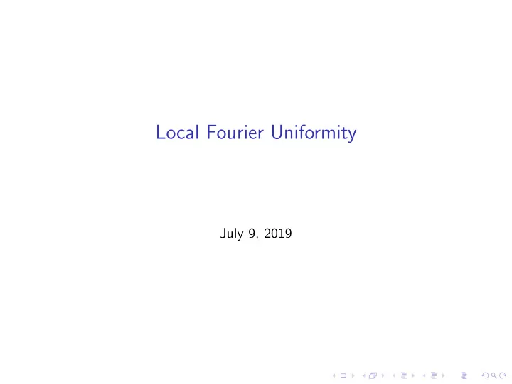 local fourier uniformity