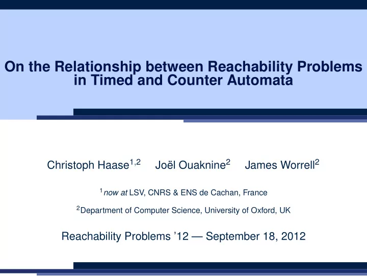 on the relationship between reachability problems in
