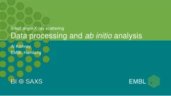 Data processing and ab initio analysis  Al Kikhney  EMBL Hamburg  Outline   3D  2D  1D