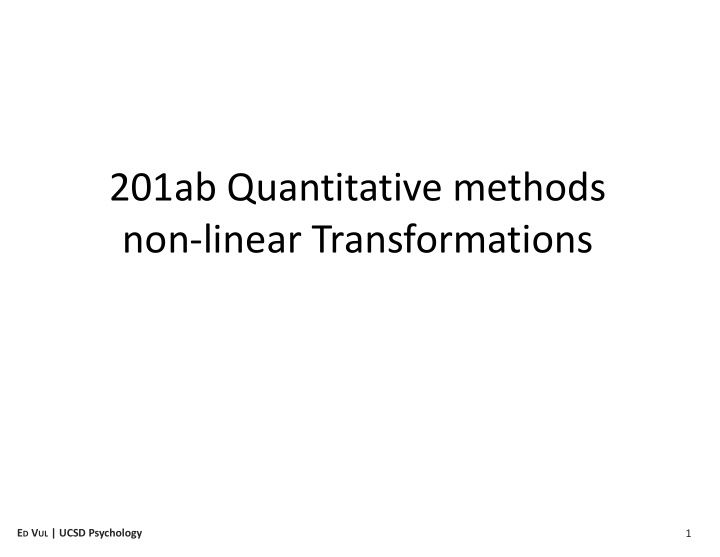 201ab quantitative methods non linear transformations