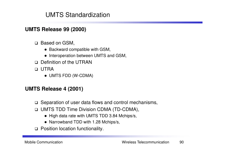 umts standardization