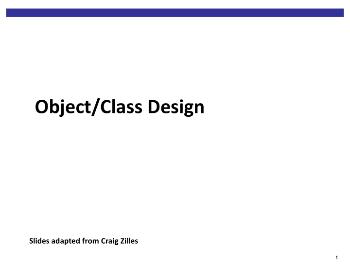 object class design