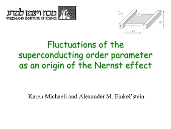 Fluctuations of the  Fluctuations of the  superconducting order parameter  superconducting order