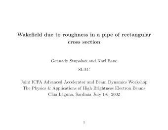 Wakefield due to roughness in a pipe of rectangular  cross section  Gennady Stupakov and Karl Bane