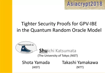 Tighter Security Proofs for GPV-IBE  in the Quantum Random Oracle Model  (The University of Tokyo