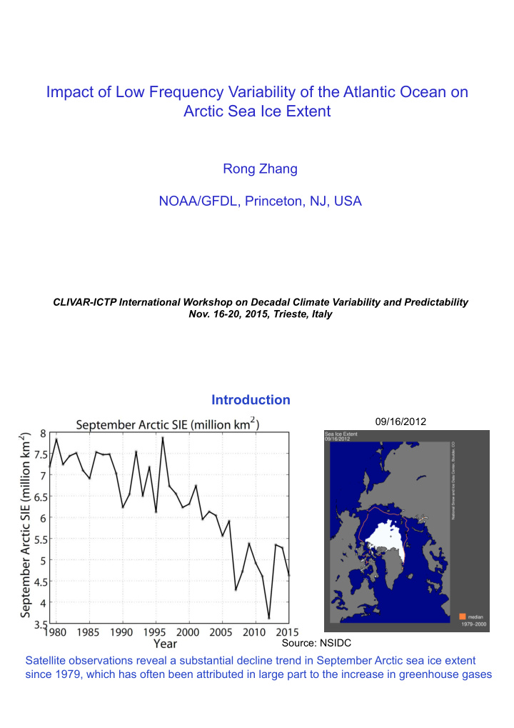 impact of low frequency variability of the atlantic ocean