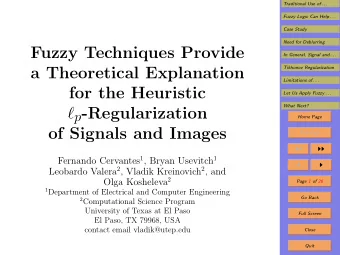 Fuzzy Techniques Provide  In General, Signal and . . .  a Theoretical Explanation  Tikhonov