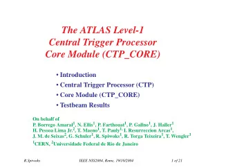 The ATLAS Level-1  Central Trigger Processor  Core Module (CTP_CORE)   Introduction   Central
