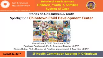 Spotlight on Chinatown Child Development Center  Photo Credit: Asian Pacific Fund  Vincy Chow,
