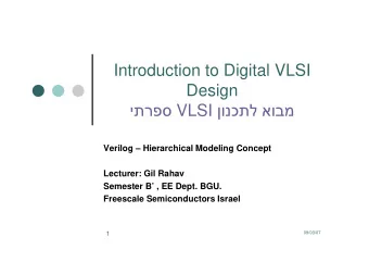 Introduction to Digital VLSI  Design VLSI     Verilog