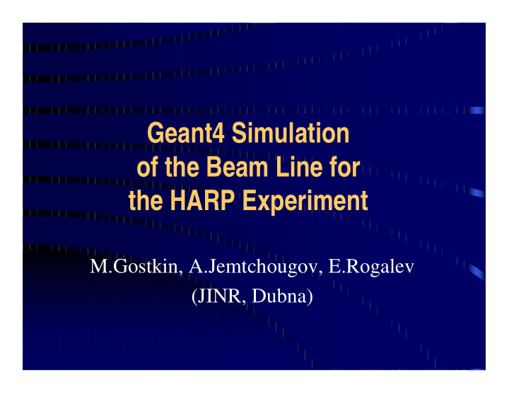 geant4 simulation of the beam line for the harp experiment