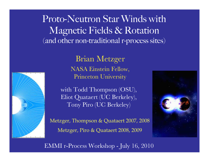 proto neutron star winds with magnetic fields rotation