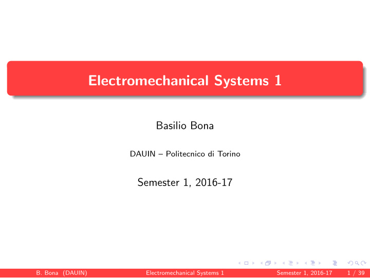 electromechanical systems 1