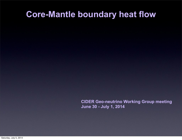 core mantle boundary heat flow