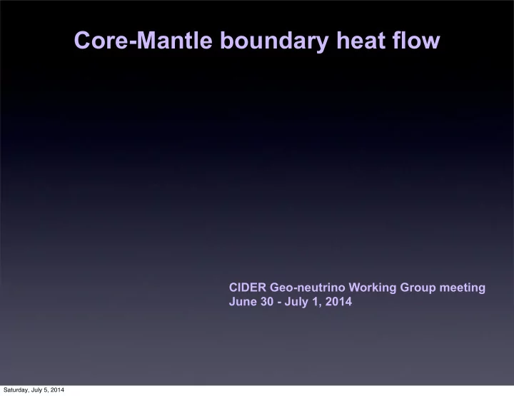 core mantle boundary heat flow
