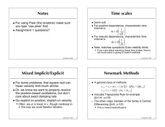 Notes  Time scales  [work out]  For using Pixie (the renderer) make sure  For position