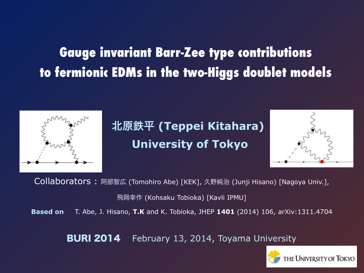 gauge invariant barr zee type contributions to fermionic