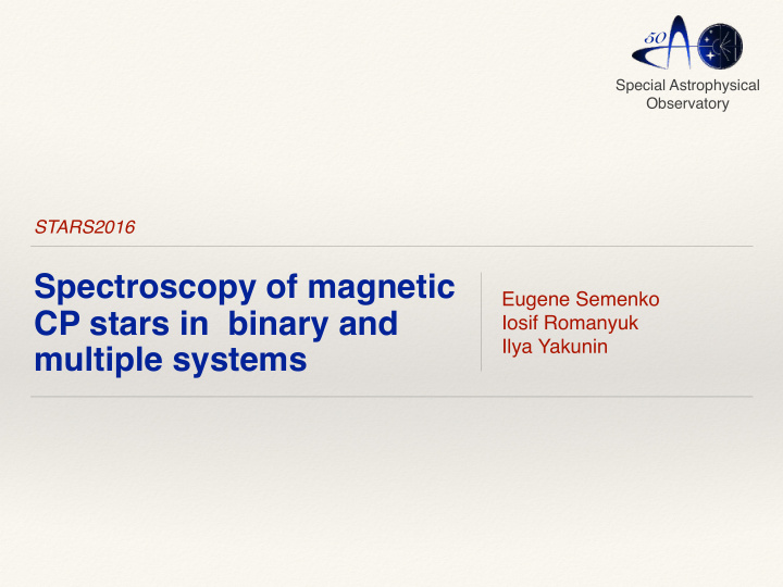spectroscopy of magnetic