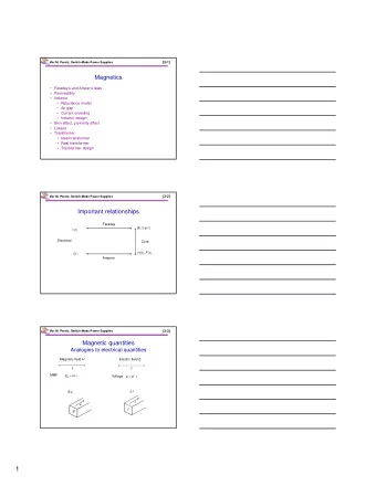 1  [3-4]  Mor M. Peretz, Switch-Mode Power Supplies  Important relationships    Faradays law