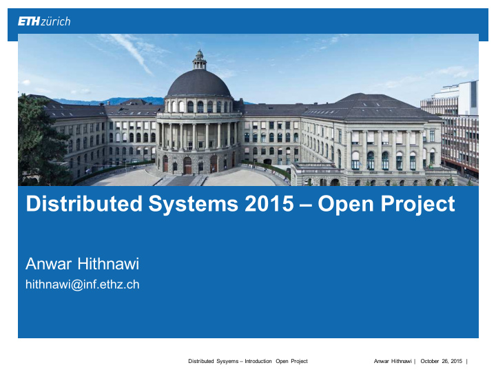 distributed systems 2015 open project
