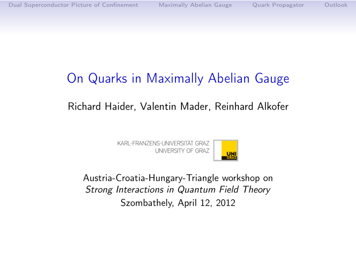 on quarks in maximally abelian gauge