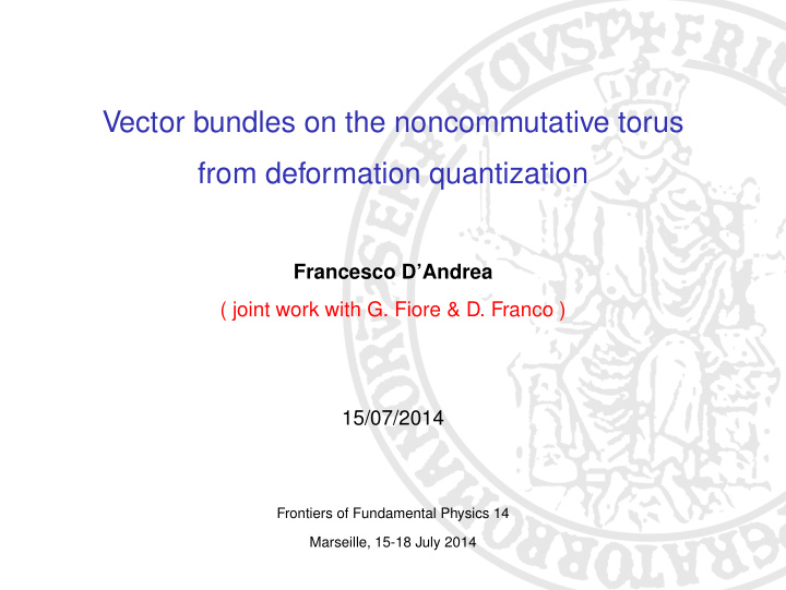 vector bundles on the noncommutative torus from