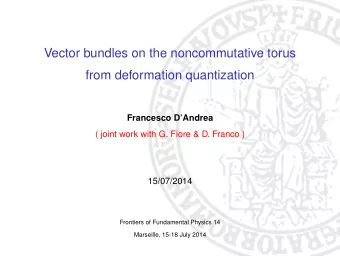 Vector bundles on the noncommutative torus  from deformation quantization  Francesco DAndrea  (