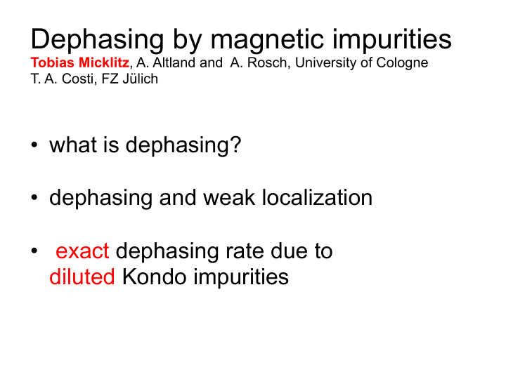 dephasing by magnetic impurities