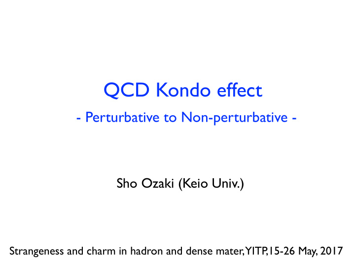 qcd kondo effect