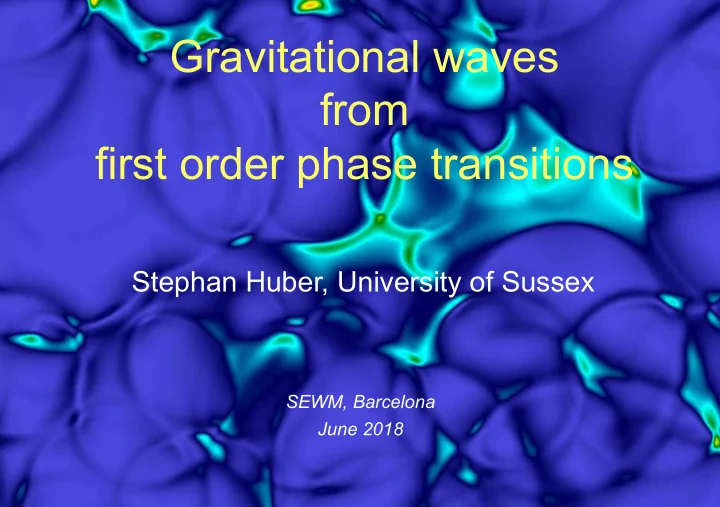 gravitational waves from first order phase transitions