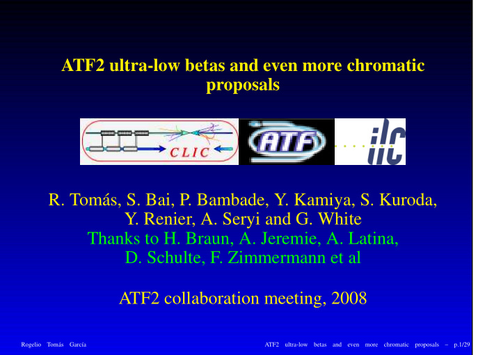 atf2 ultra low betas and even more chromatic proposals r