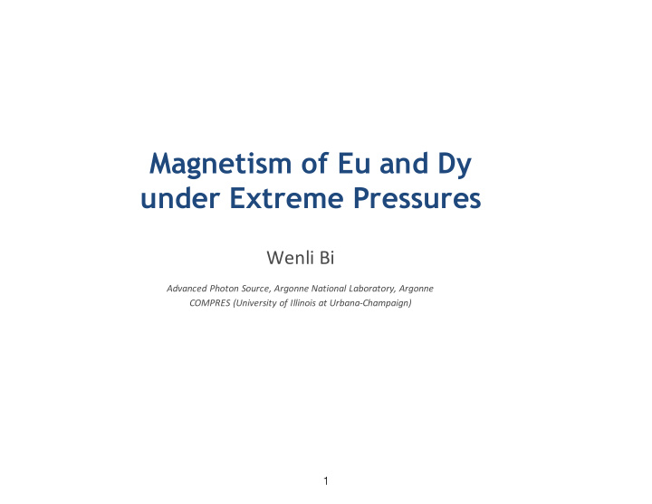 magnetism of eu and dy under extreme pressures