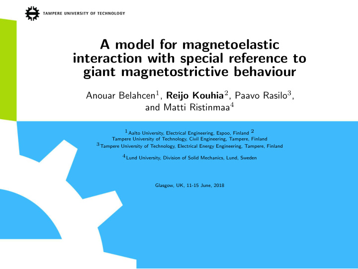 a model for magnetoelastic interaction with special