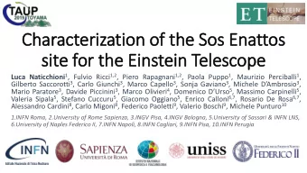 Characterization of the Sos  Sos Enattos  site for the Einstein Telescope Luca Naticchioni 1 ,