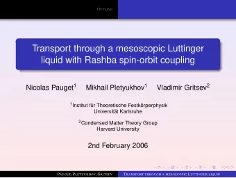 Transport through a mesoscopic Luttinger  liquid with Rashba spin-orbit coupling Nicolas Pauget 1