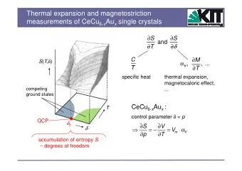 Thermal expansion and magnetostriction measurements of CeCu 6- x Au x single crystals      S