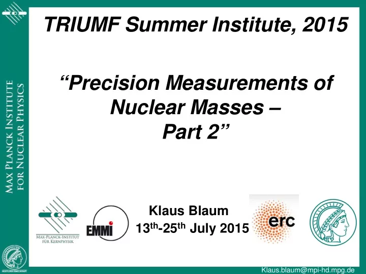 triumf summer institute 2015