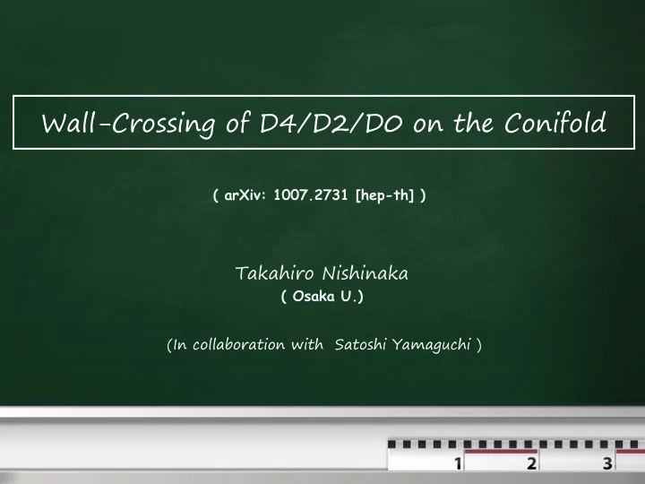 wall crossing of d4 d2 d0 on the conifold