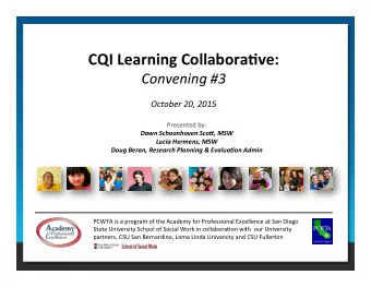 CQI  Learning  Collabora/ve:     Convening  #3  s   October  20,  2015