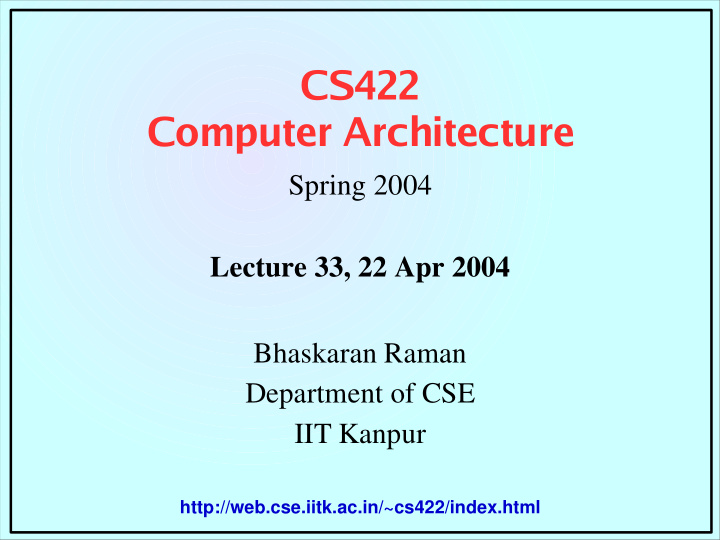 cs422 computer architecture