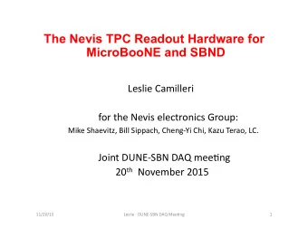 The Nevis TPC Readout Hardware for  MicroBooNE and SBND