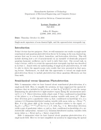 Introduction  Todays lecture has two purposes. First, we will summarize our results on