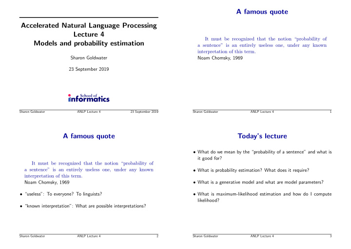 a famous quote accelerated natural language processing