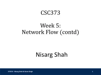 Nisarg Shah  373F19 - Nisarg Shah &amp; Karan Singh  1  Recap  Some more DP  Edit distance