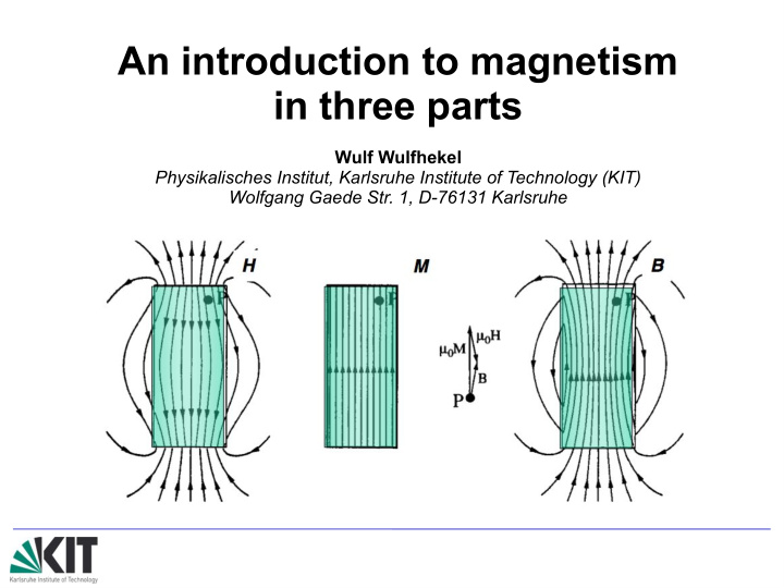 an introduction to magnetism in three parts