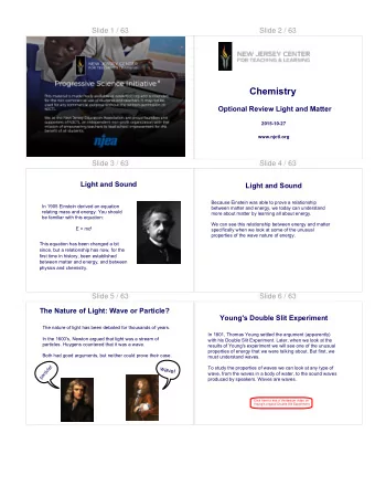 Slide 7 / 63  Slide 8 / 63  Young's Double Slit Experiment  Young's Double Slit Experiment  This