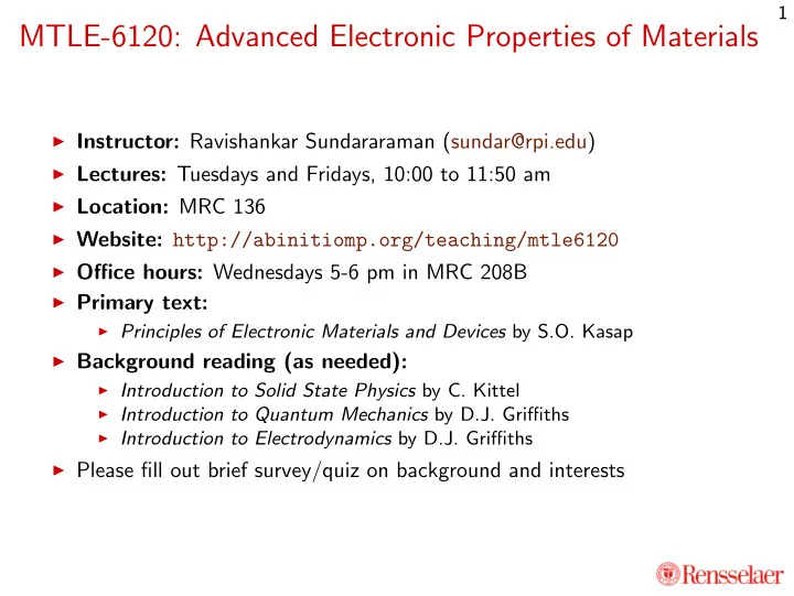 mtle 6120 advanced electronic properties of materials