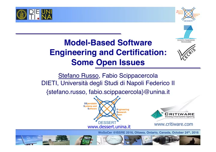 model based software engineering and certification some