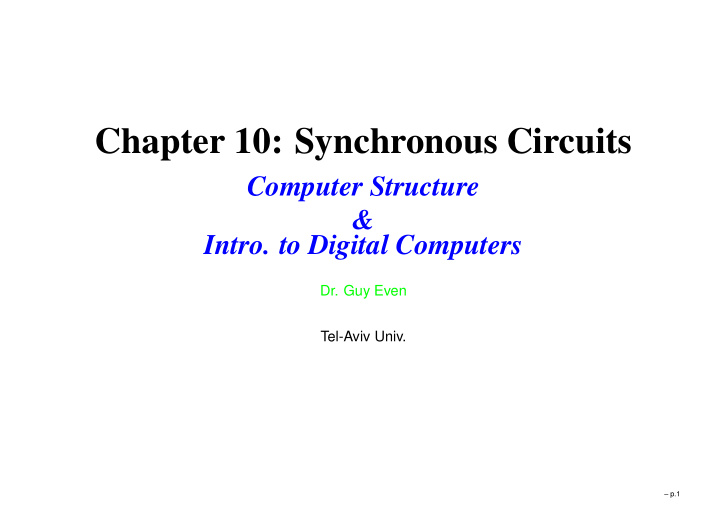 chapter 10 synchronous circuits