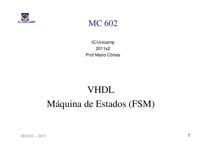 vhdl m quina de estados fsm